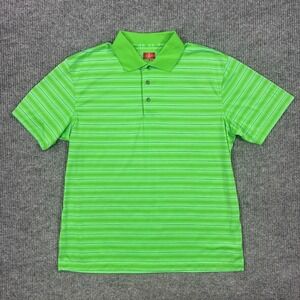 Champions Tour Mens Polo Shirt Size XL Green Striped Outdoor Short Sleeve